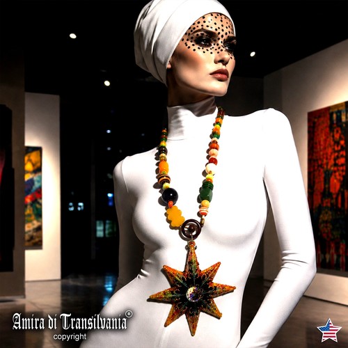 Big bold chunky necklace star - bold,