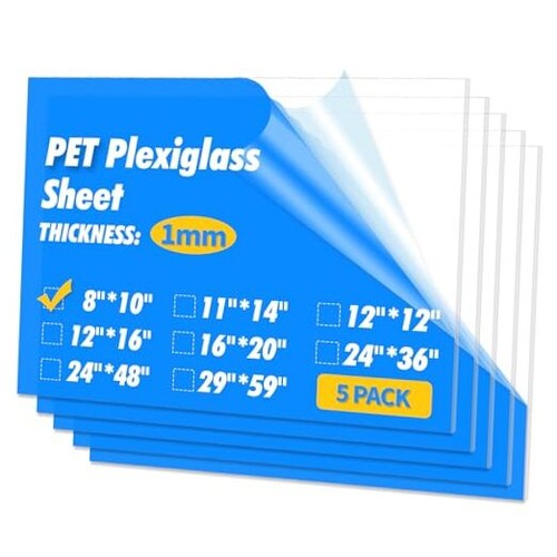 Pack pet plexiglass - -pack, 8×10"